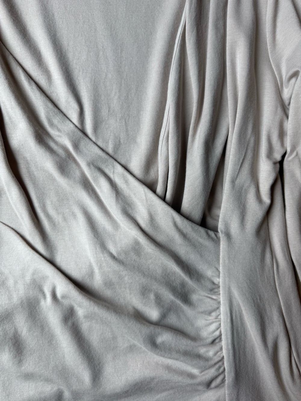 Soft Surroundings Beige Faux Wrap Top Size Large Soft Cozy - Picture 3 of 6
